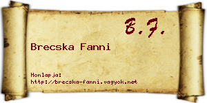 Brecska Fanni névjegykártya