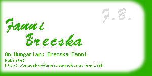 fanni brecska business card